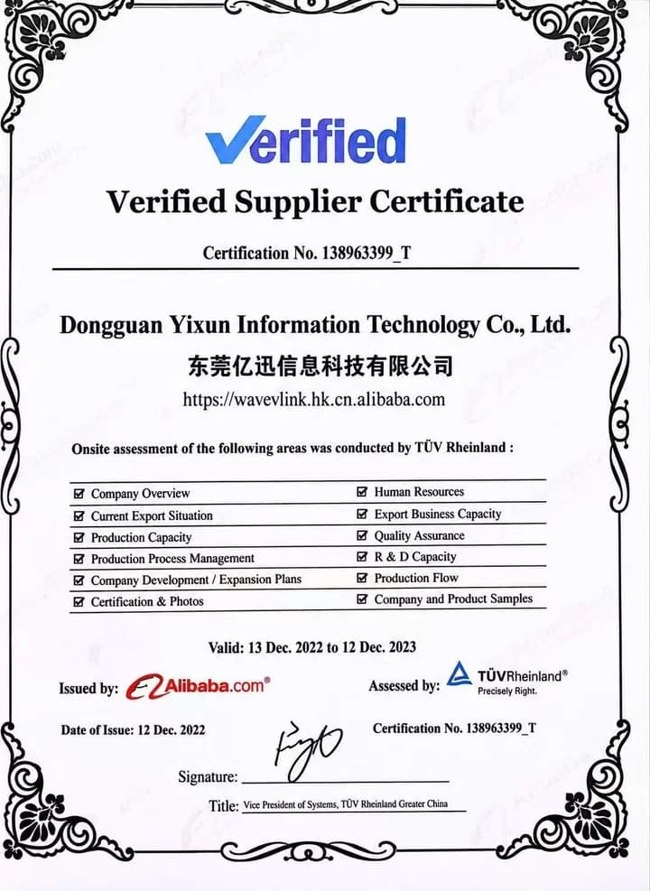Verified Supplier Certificate